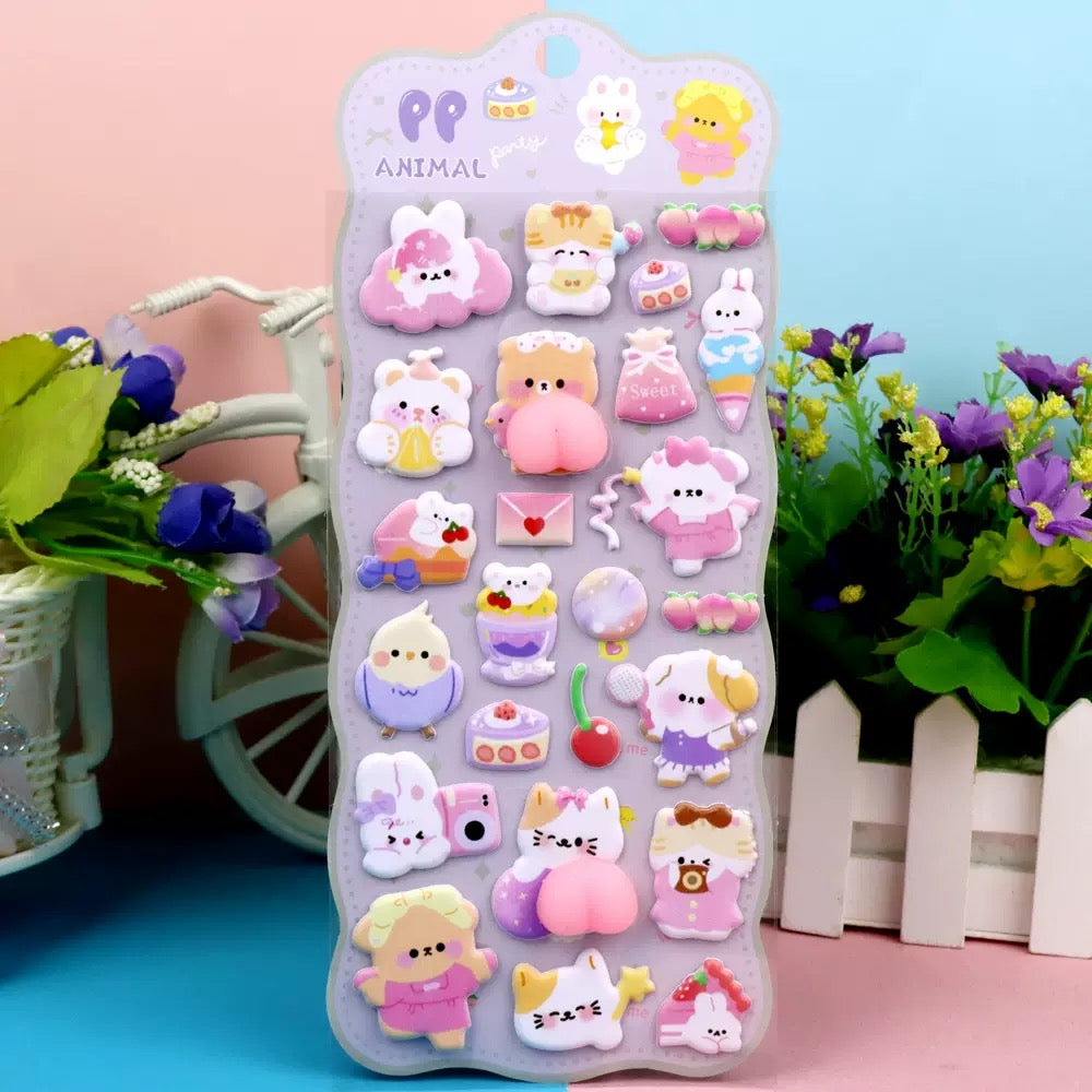 Squishy Bums Kawaii Stickers (willekeurige 2 stickers)