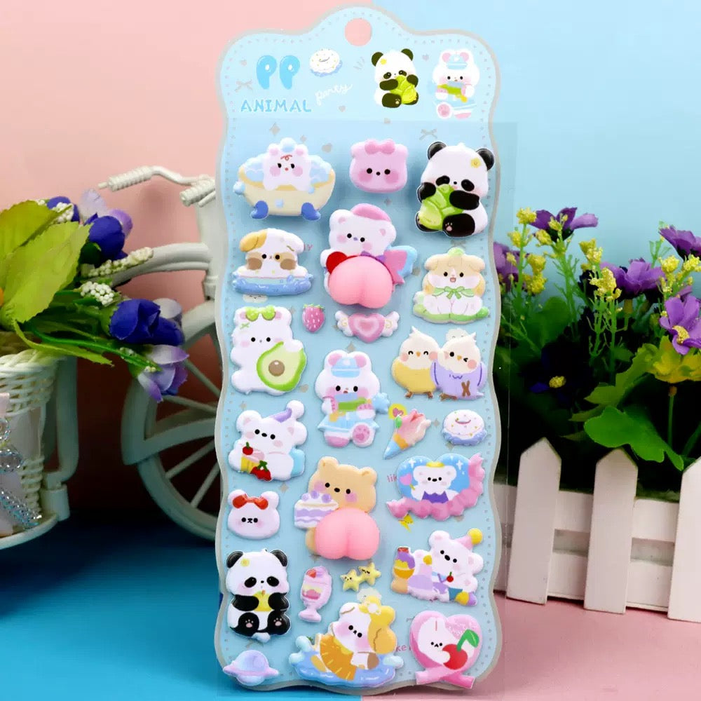 Squishy Bums Kawaii Stickers (willekeurige 2 stickers)