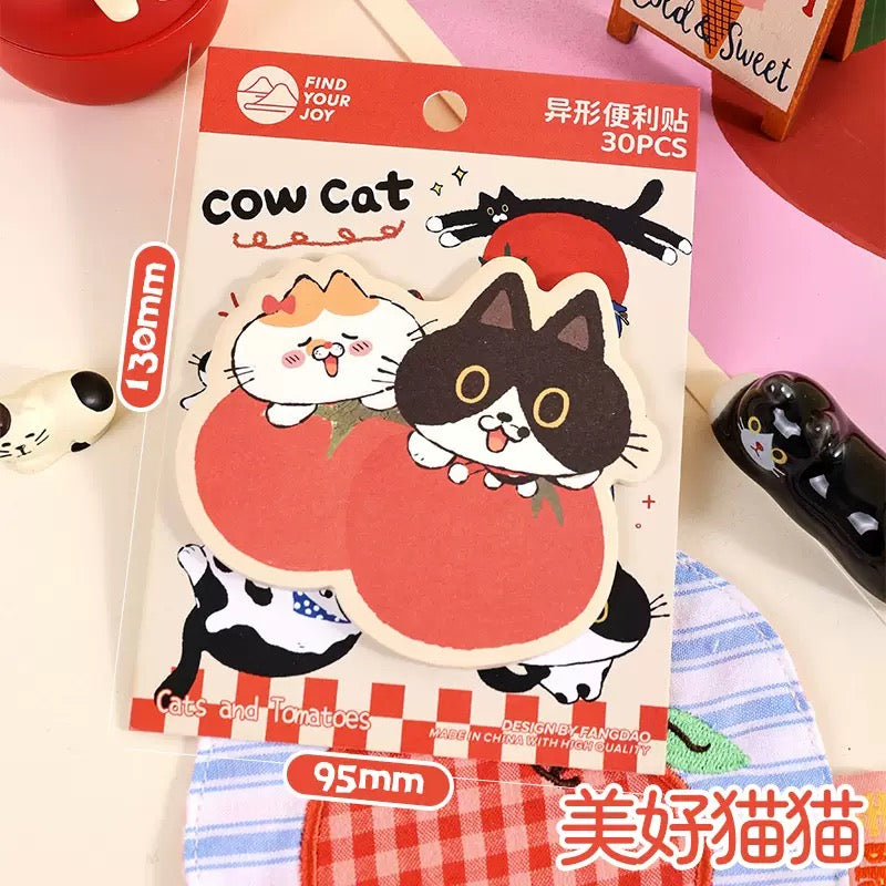 Cow Cat Kawaii Zelfklevende Notitieblaadjes (set van 4)