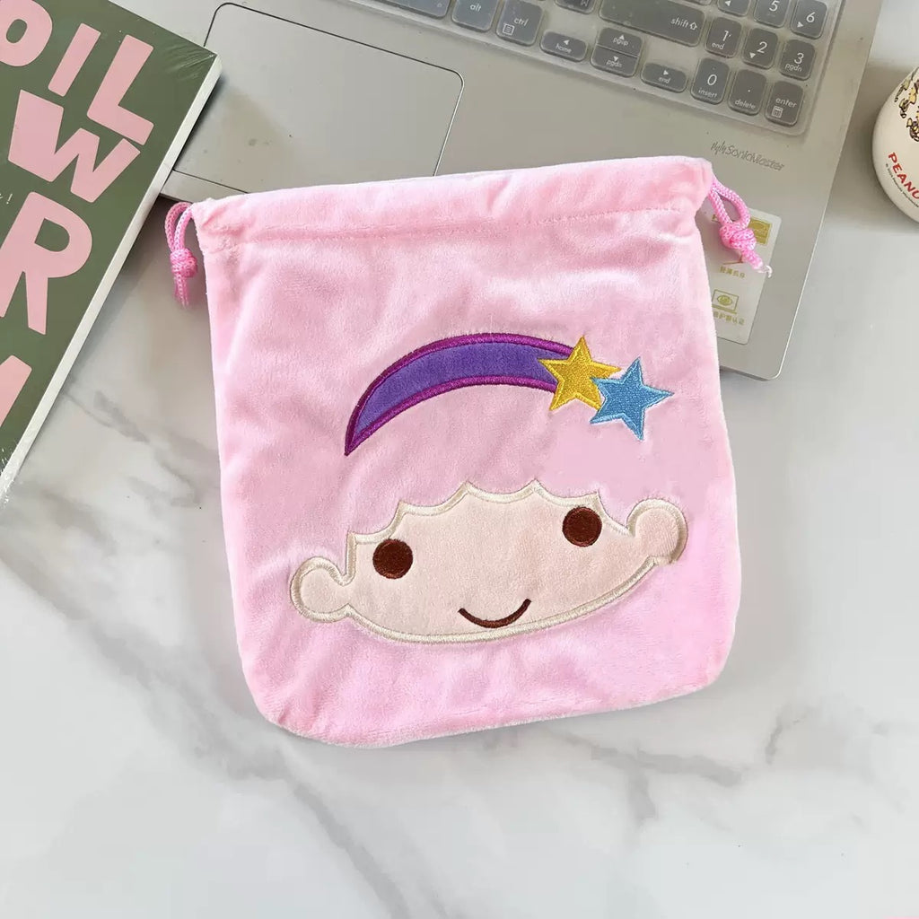 Pluche accessoiretasje/ trekkoordtasje
