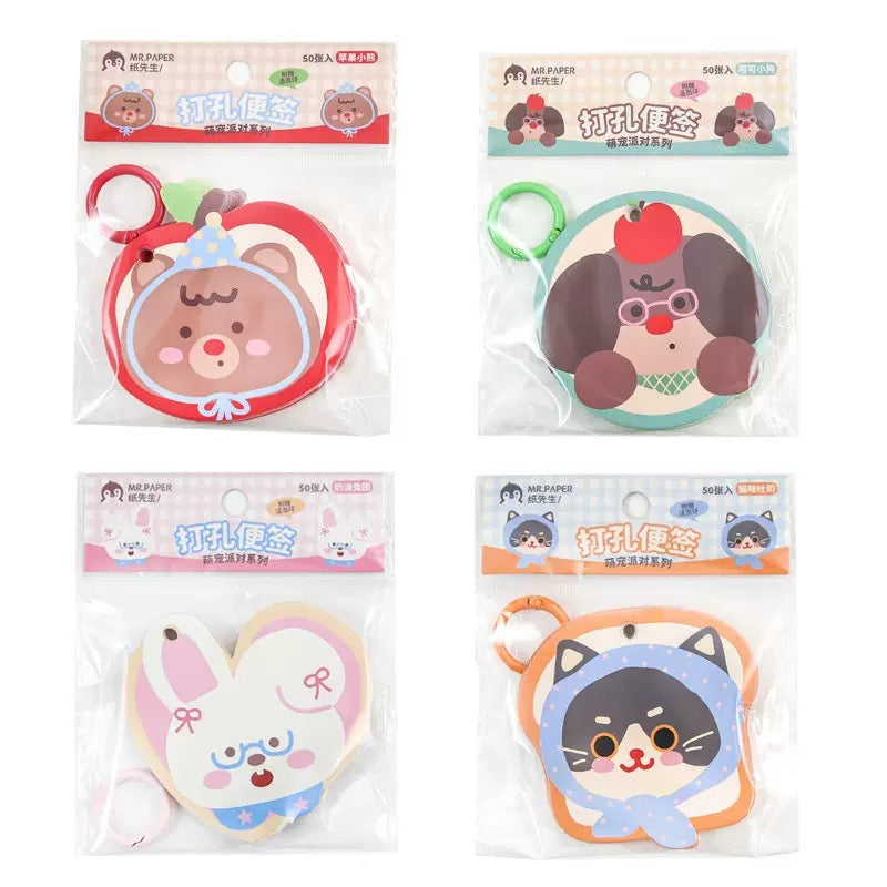Pet Party-serie Kawaii memoblok (set van 4)