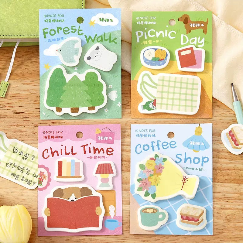 Warm Little Happiness-serie Koreaanse stijl memoblaadjes (set van 4)