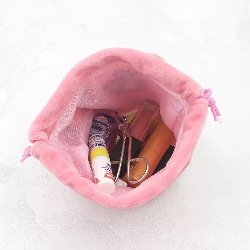 Pluche accessoiretasje/ trekkoordtasje
