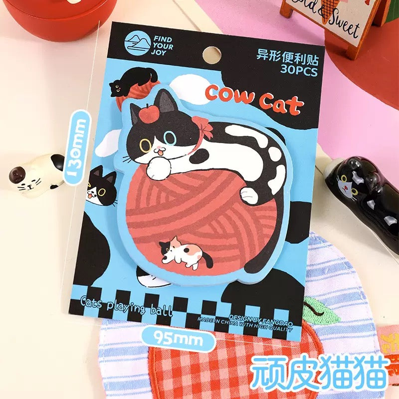 Cow Cat Kawaii Zelfklevende Notitieblaadjes (set van 4)