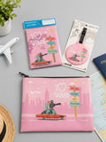 I Love To Travel roze 3-delige vakantieaccessoiresset