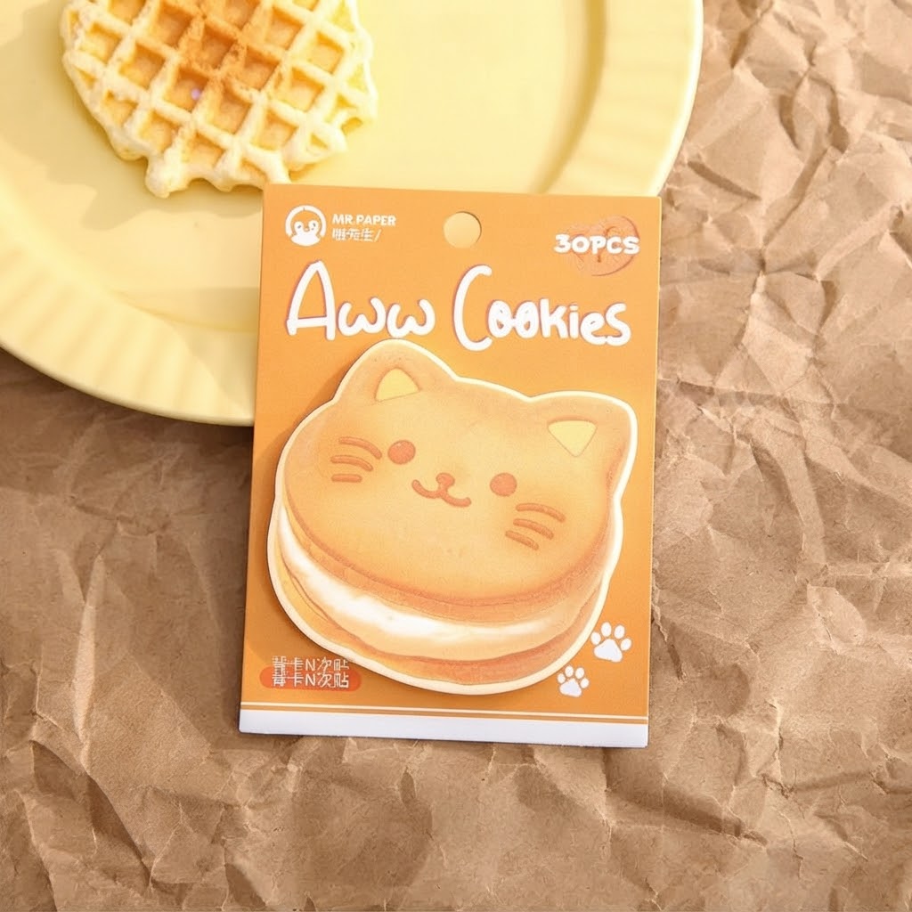 Cookie Cat Kawaii Sticky Notes( random 2)