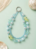 Blue Ocean Thema Kristal Kralen Telefoon/Tas Hanger