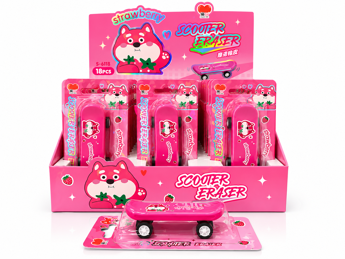 Aardbeiroze scooter-gum