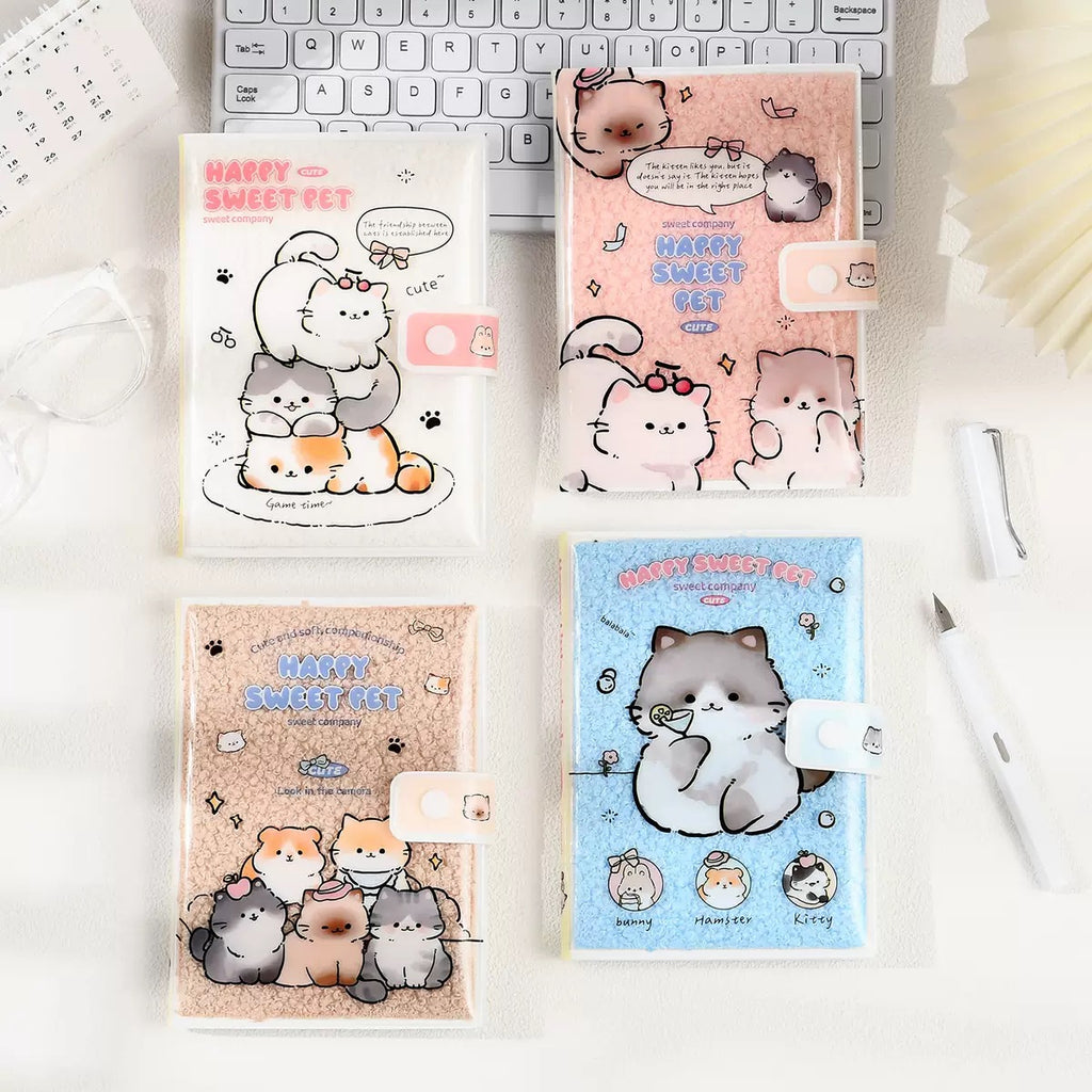 Koreaanse stijl premium pluche A7 mini-notitieboekjes (set van 4)