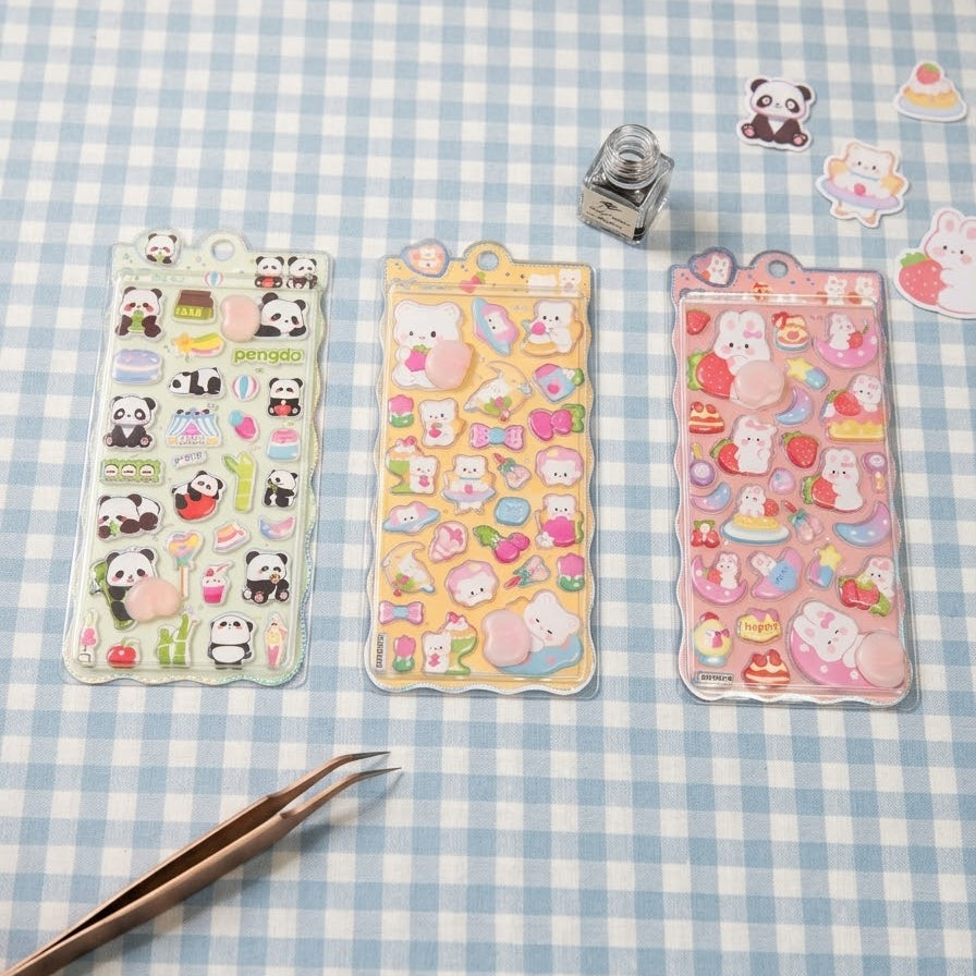 Schattige Squishy Billen 3D Cartoonstickers