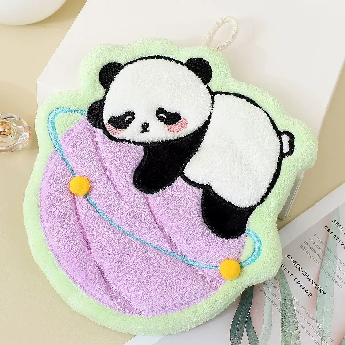 Panda Fluffy Hand Towel